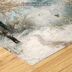 niebieski biały szary realistyczny obraz na ścianę do sypialni