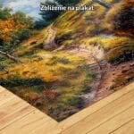 niebieski zielony żółty realistyczny obraz na ścianę do sypialni