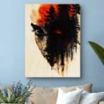 Obraz nowoczesny do salonu twarz kobiety w lesie