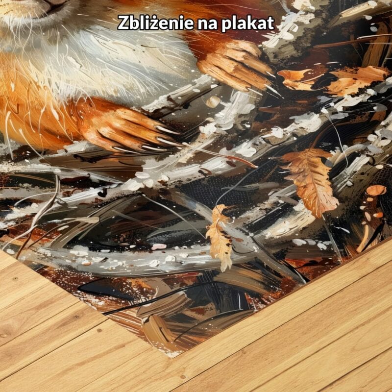 brązowy pomarańczowy biały realistyczny obraz na ścianę