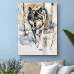 Obraz wilk do salonu skandynawski realistyczny Obraz wilk do salonu skandynawski realistyczny