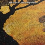 żółty brązowy czarny częściowo abstrakcyjny plakat na ścianę do biura i pracy