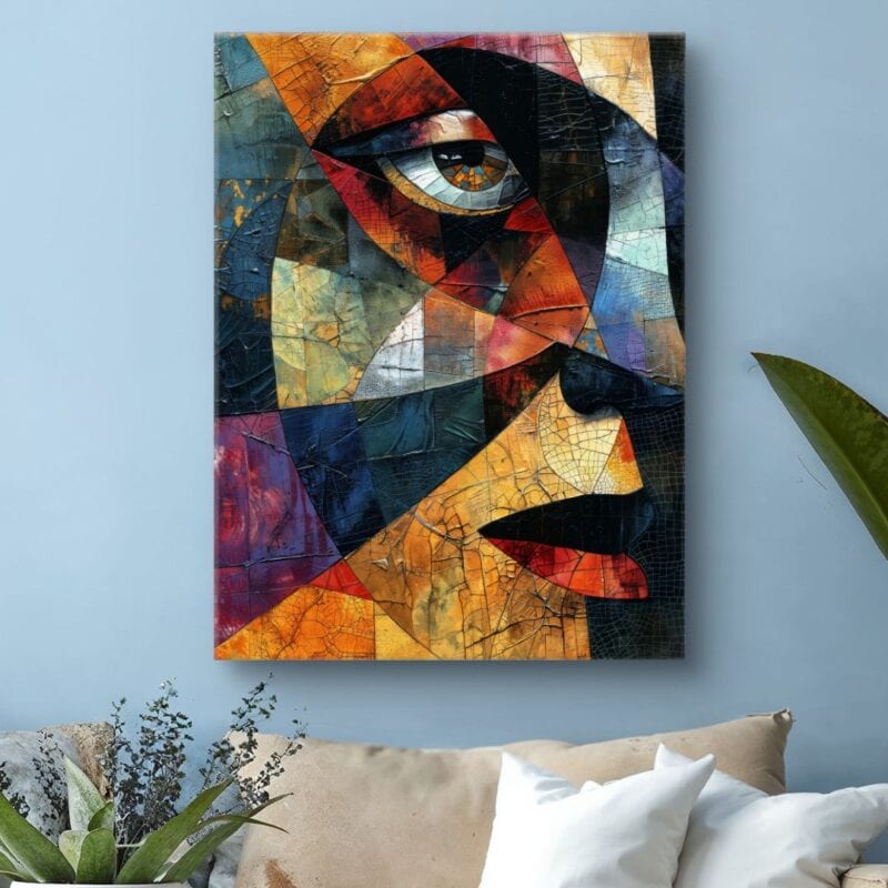 Obraz kubistyczna twarz do salonu