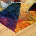 pomarańczowy czarny niebieski abstrakcyjny obraz na ścianę do biura i pracy