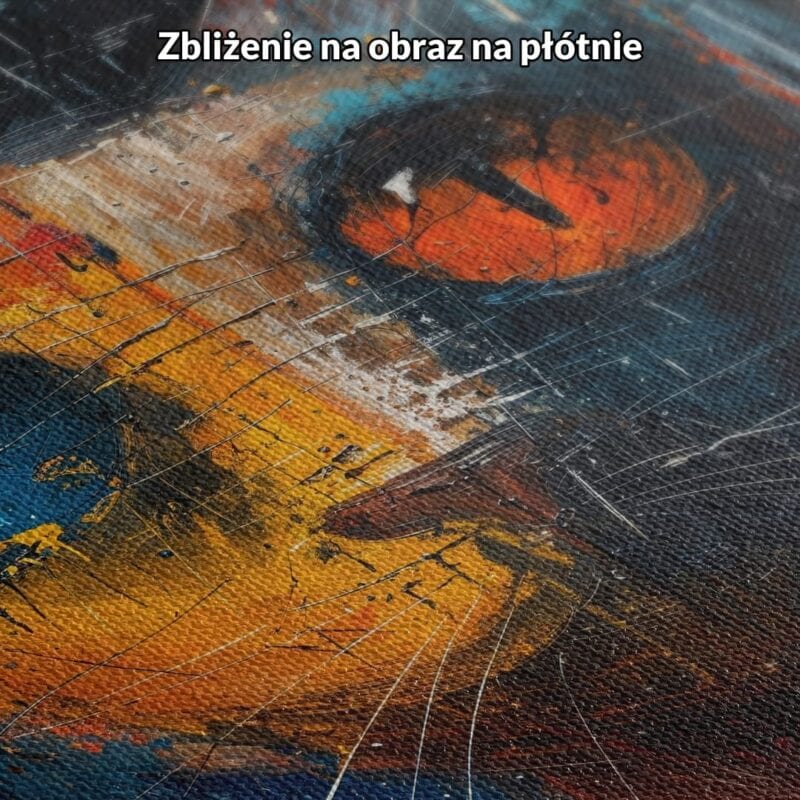 Obraz abstrakcyjny kot olej do salonu