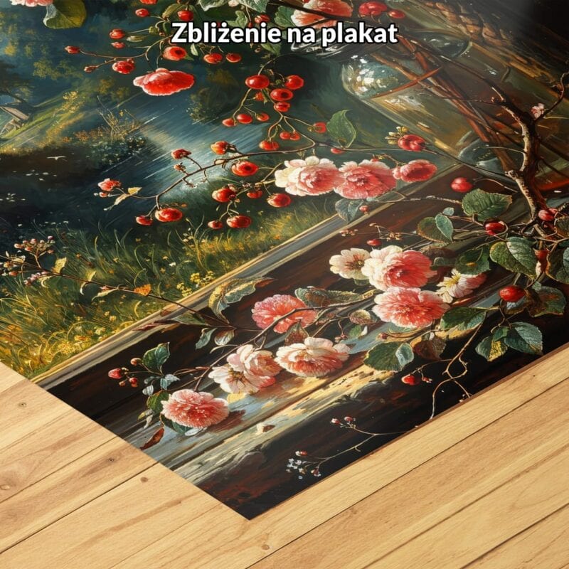 zielony różowy pomarańczowy realistyczny obraz na ścianę do kuchni i jadalni