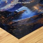 niebieski granatowy biały realistyczny obraz na ścianę do gabinetu