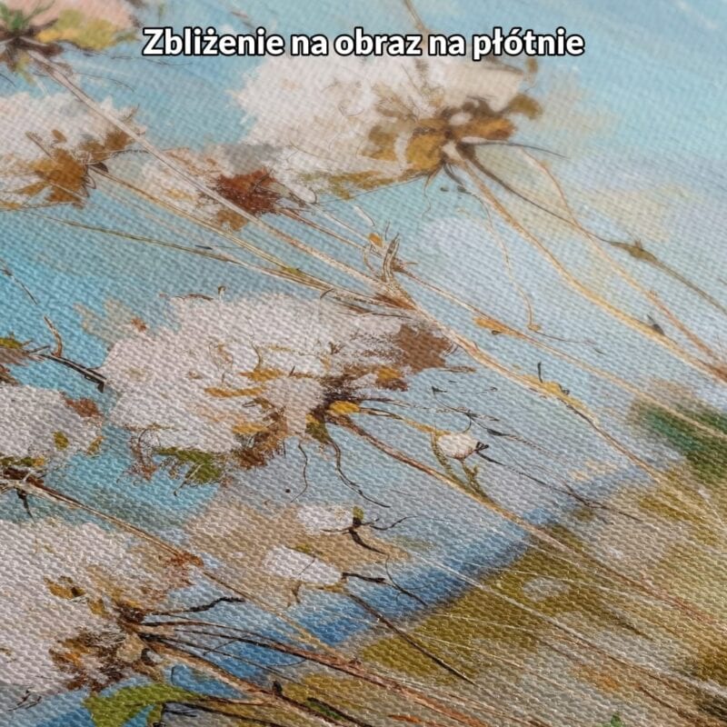 Obraz natura kwitnące rumianki na łące do salonu