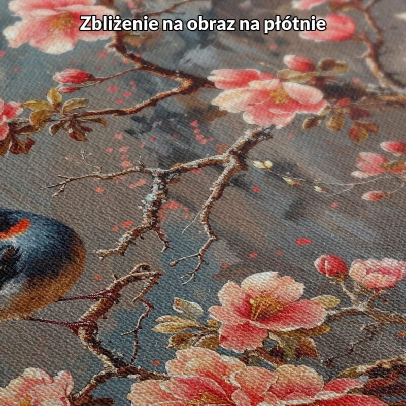 Obraz ptak na gałęzi do salonu rustykalny