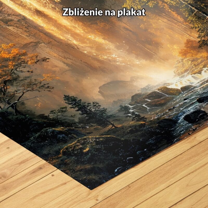 pomarańczowy zielony brązowy realistyczny obraz na ścianę do sypialni