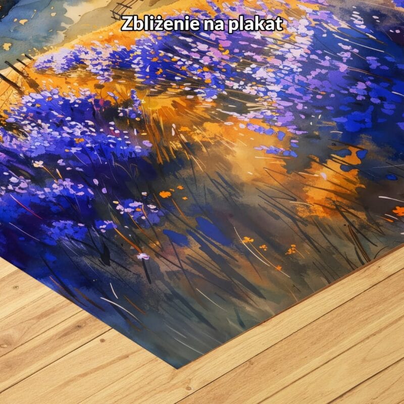 fioletowy zielony realistyczny obraz na ścianę do sypialni