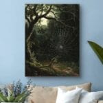 Obraz do salonu pajęczyna w lesie realizm