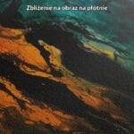 czarny pomarańczowy zielony abstrakcyjny obraz na ścianę do sypialni Obraz do salonu dwie kobiety nowoczesny styl