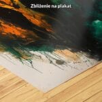 zb3-1756-9n czarny pomarańczowy zielony abstrakcyjny obraz na ścianę do sypialni
