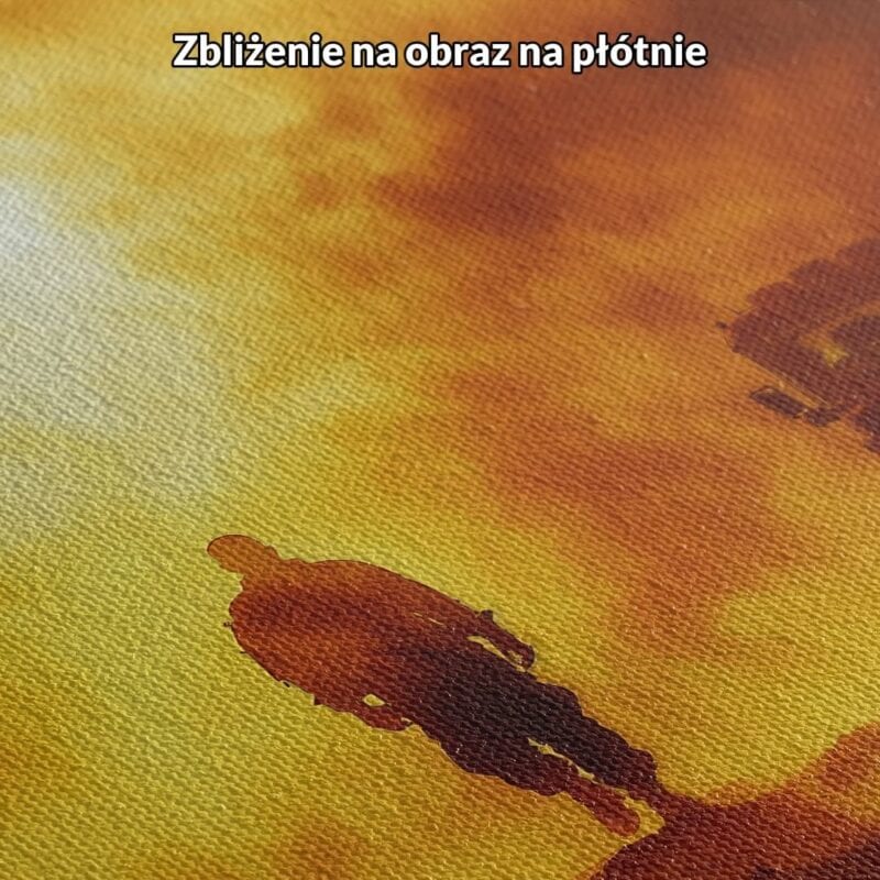 pomarańczowy żółty brązowy realistyczny plakat na ścianę do salonu