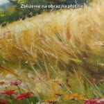 żółty zielony biały realistyczny obraz na ścianę do sypialni Obraz do salonu kwiaty letnia łąka impresjonizm