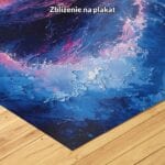 niebieski różowy biały częściowo abstrakcyjny obraz na ścianę do sypialni