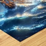 niebieski pomarańczowy biały realistyczny obraz na ścianę do gabinetu