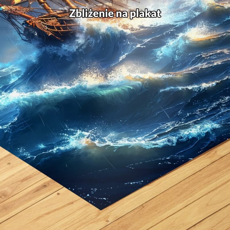 niebieski pomarańczowy biały realistyczny obraz na ścianę do gabinetu