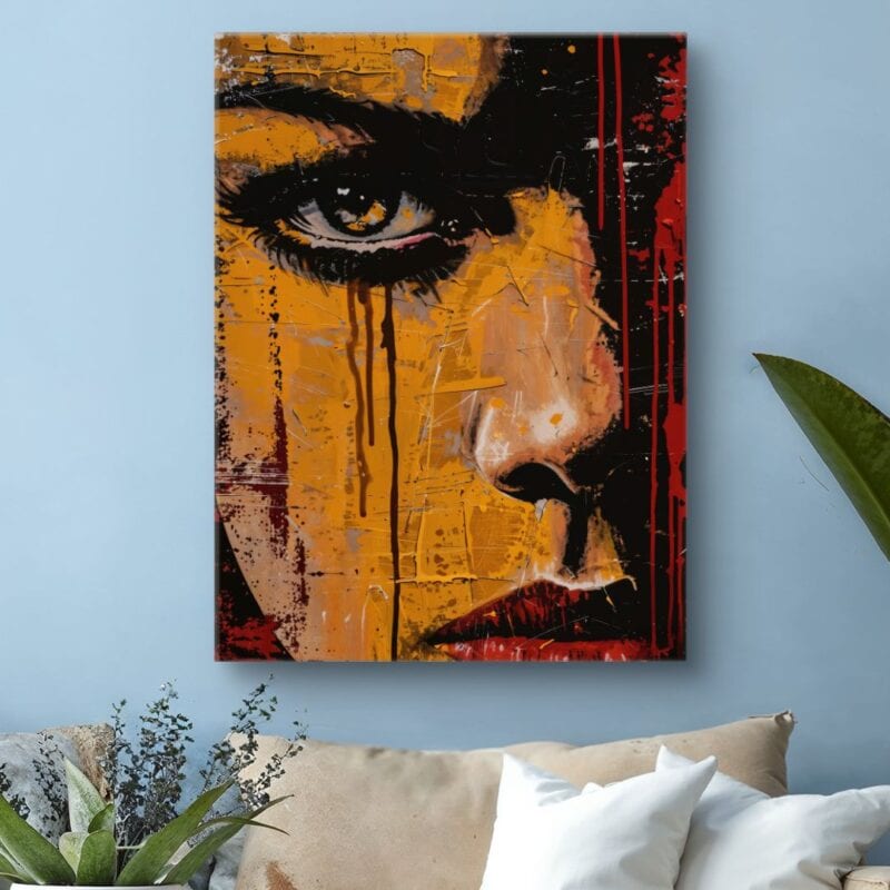 Obraz portret kobieta bliskie ujęcie do salonu