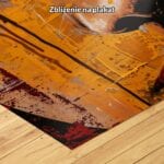 żółty czarny czerwony częściowo abstrakcyjny obraz na ścianę do biura i pracy