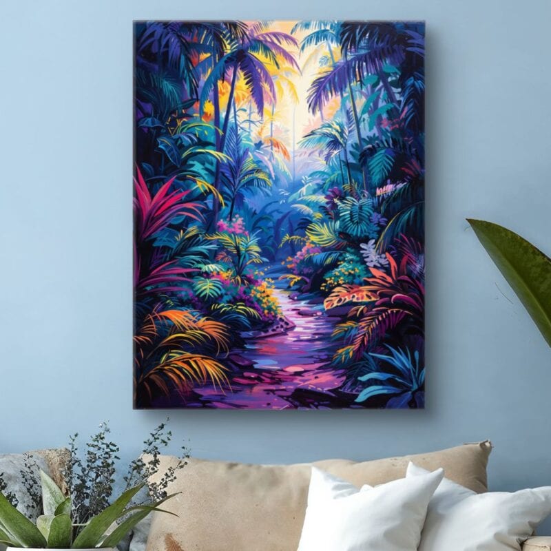 Obraz tropikalny las do salonu impresjonizm