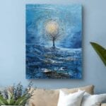 Obraz na płótnie do salonu samotne drzewo zimą