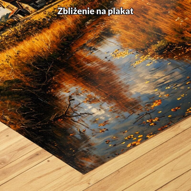 brązowy żółty niebieski realistyczny obraz na ścianę do sypialni