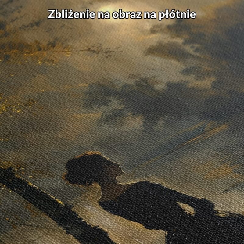 Obraz kobieta nad jeziorem realizm do salonu