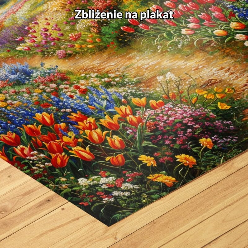 zielony niebieski czerwony realistyczny obraz na ścianę do sypialni