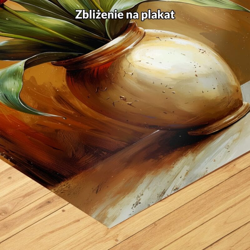 pomarańczowy zielony realistyczny obraz na ścianę do sypialni