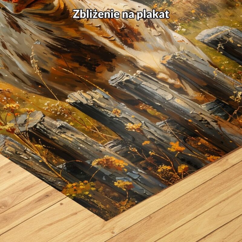 brązowy zielony niebieski realistyczny obraz na ścianę do biura i pracy