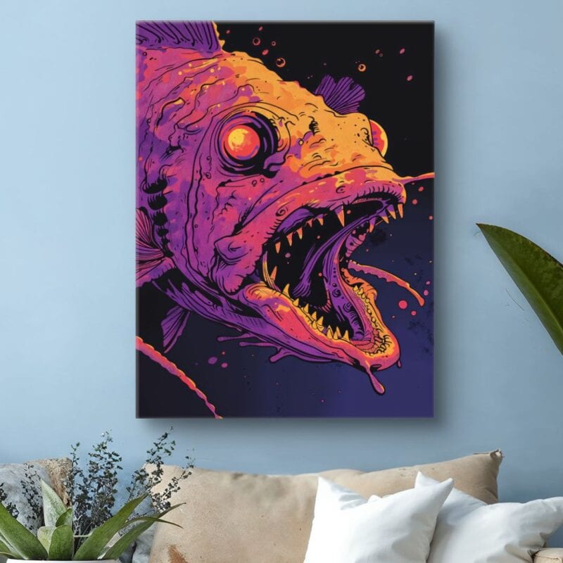 Plakat zwierzęta ryby pop-art do sypialni