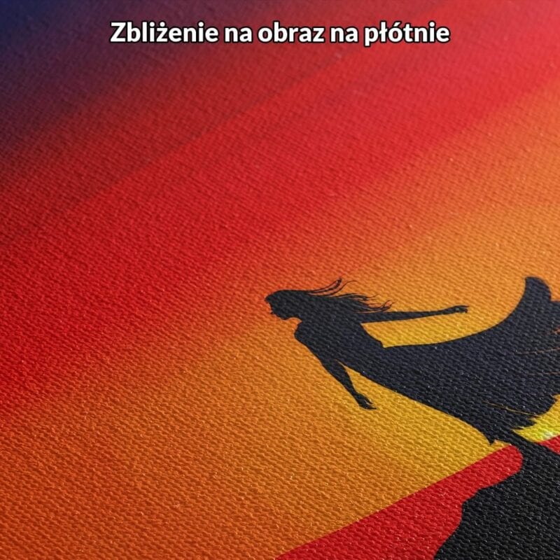 czerwony pomarańczowy granatowy częściowo abstrakcyjny plakat na ścianę do sypialni