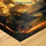 zb3-1849-9n zielony pomarańczowy brązowy realistyczny obraz na ścianę do sypialni