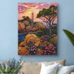 Obraz latarnia morska z ogrodem do salonu