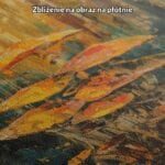 zielony żółty pomarańczowy realistyczny obraz na ścianę do sypialni Obraz leśne grzyby natura do salonu