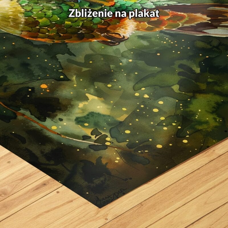 zielony pomarańczowy żółty realistyczny obraz na ścianę do sypialni