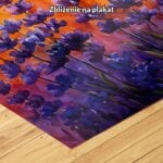 fioletowy pomarańczowy zielony realistyczny obraz na ścianę do sypialni