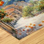 pomarańczowy zielony niebieski realistyczny obraz na ścianę do kuchni i jadalni