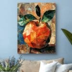 Obraz do salonu jabłko kubizm elegancki