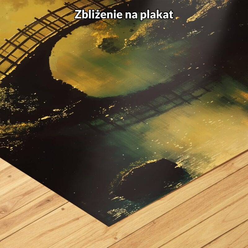 zielony żółty czarny realistyczny obraz na ścianę do przedpokoju i korytarza