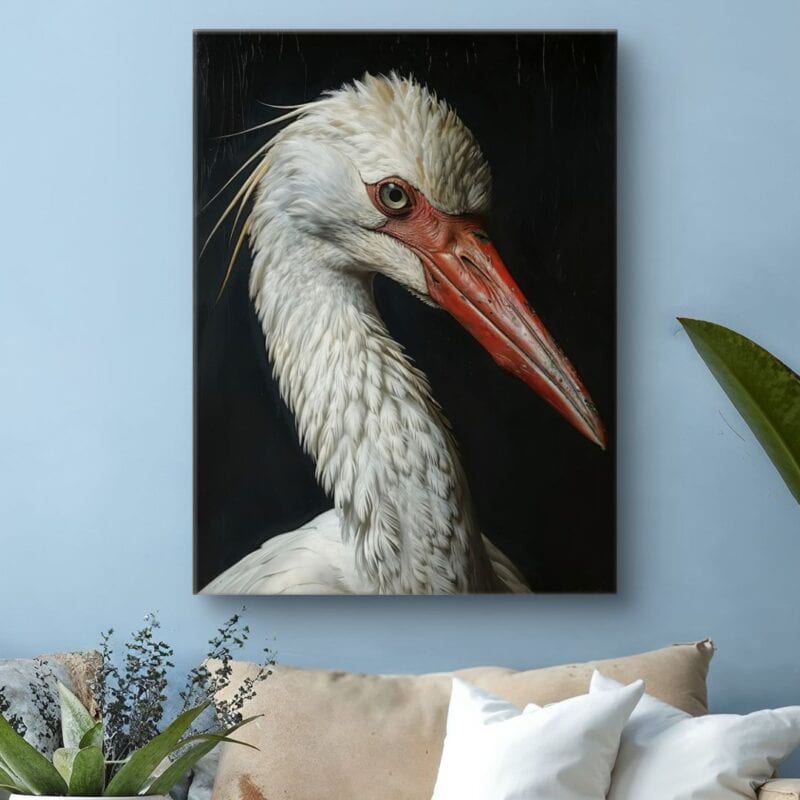 Obraz Portret bociana do salonu