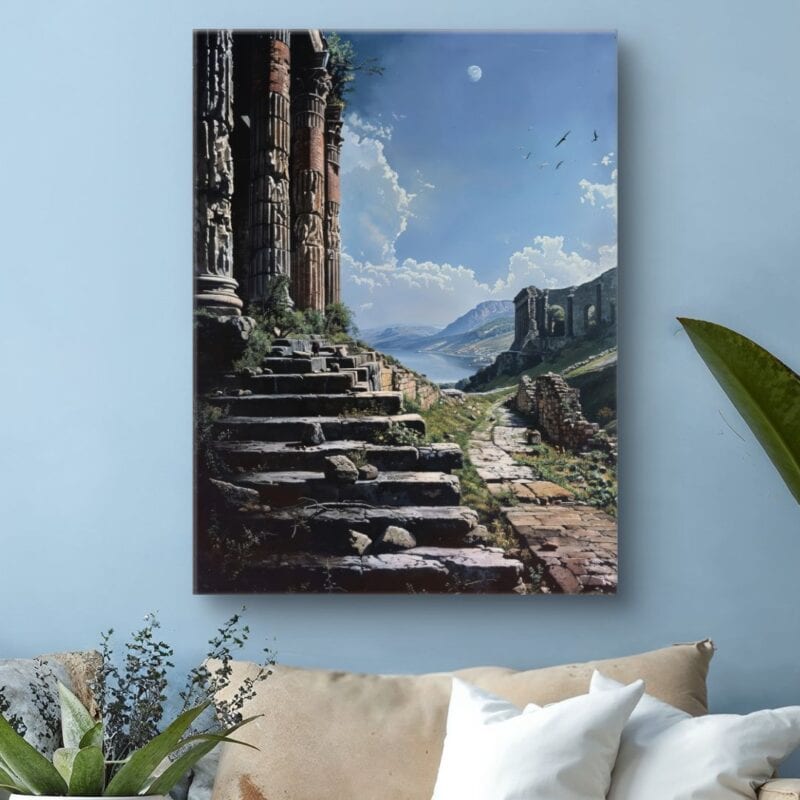 Obraz na płótnie do salonu starożytne ruiny w górach