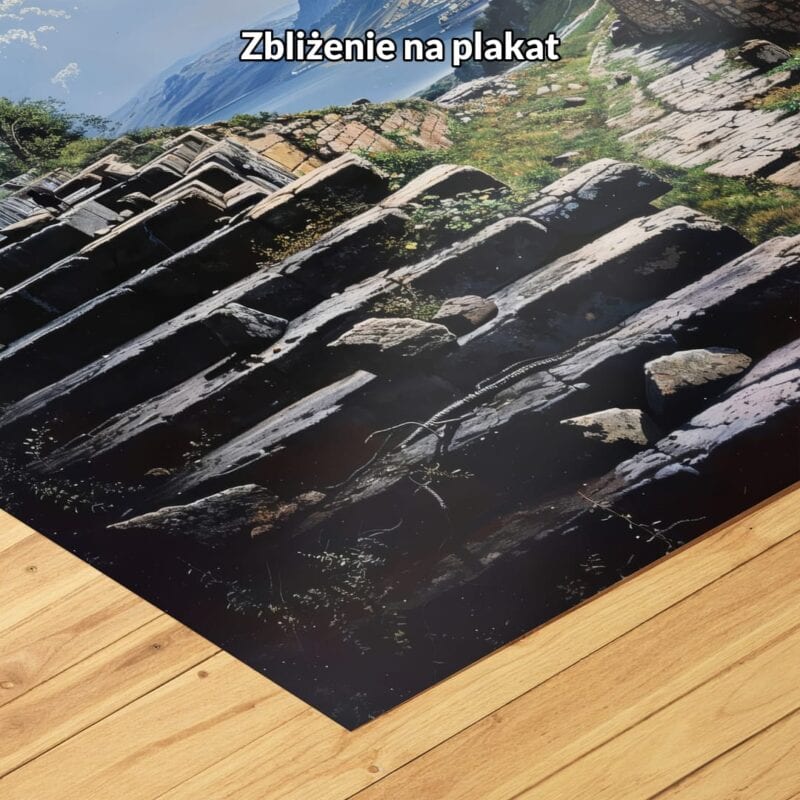 niebieski zielony brązowy realistyczny obraz na ścianę do biura i pracy