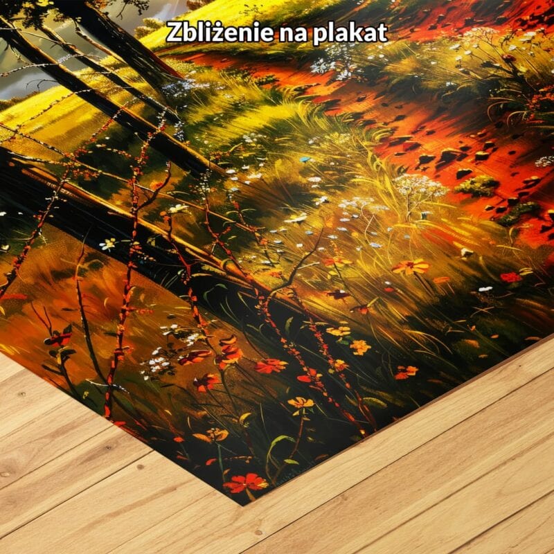 żółty zielony pomarańczowy realistyczny obraz na ścianę do sypialni