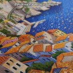 Obraz do salonu nadmorskie miasteczko impresjonizm