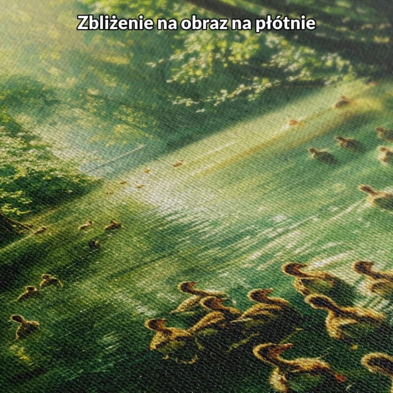 Obraz do salonu kaczeńce na leśnym strumieniu