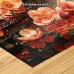 pomarańczowy brązowy zielony realistyczny obraz na ścianę do sypialni