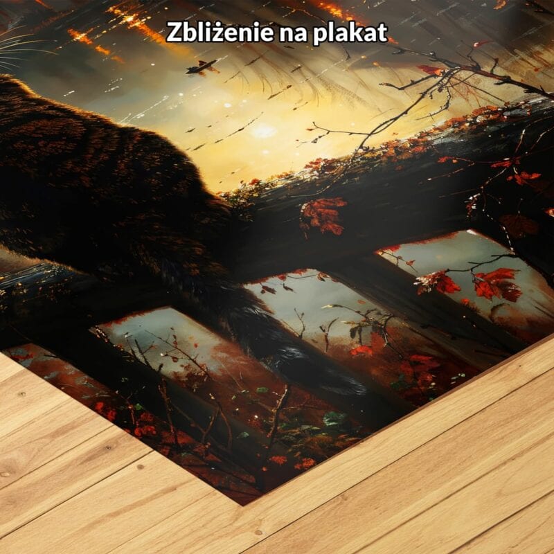 brązowy pomarańczowy czarny realistyczny obraz na ścianę do sypialni